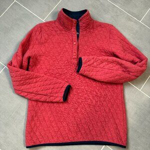 Women's Orvis Red Quilted 1/4 Pullover Sweater sz XS